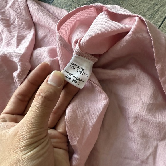 Y2K Princess Polly Oversized Pink‎ Button-Up Shirt Womens 6 Preppy Coastal Chic - Picture 5 of 8